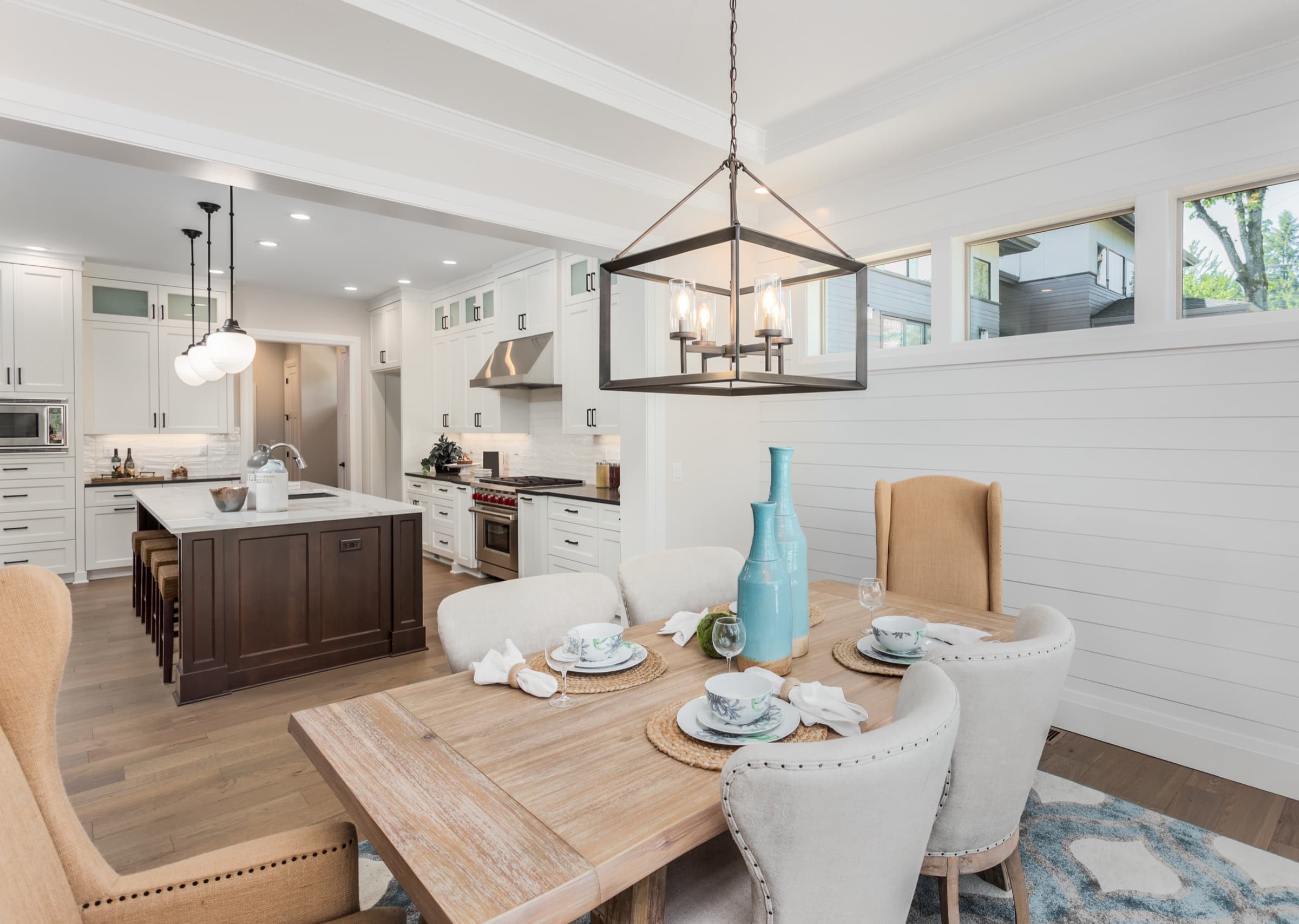 A bright, modern luxury home interior